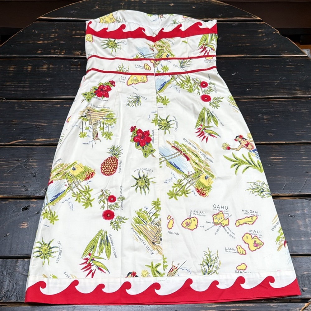 *RARE* J. Crew Hawaii Themed Strapless Dress - Picture 3 of 13